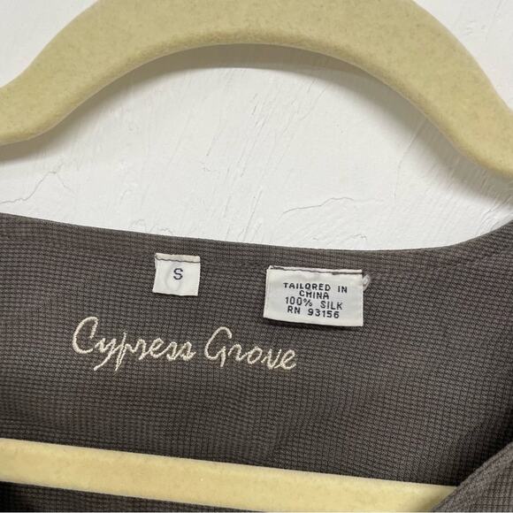 Cypress Grove Brown Silk Pearl Snap Lagenlook Blouse Womens S Long Sleeve Artsy - Picture 3 of 8